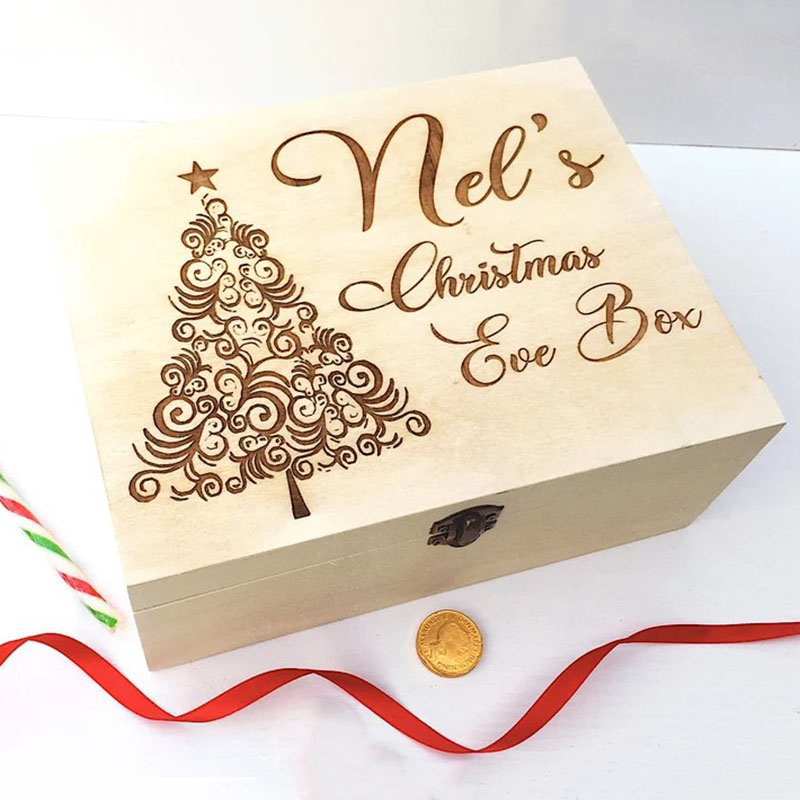 Personalised Santa Sleigh Box Christmas Eve Box, Tree Keepsake Box
