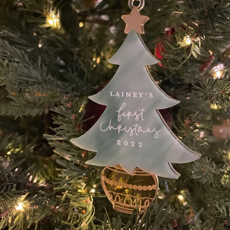 Baby's first Christmas Ornament 2023 Cutest Acrylic Christmas Ornament 