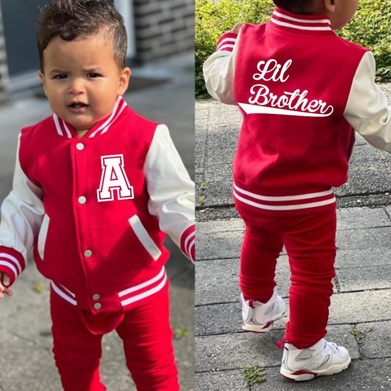 Personalized Varsity Jacket for Big Bro Lil Sis Custom Sports Jacket