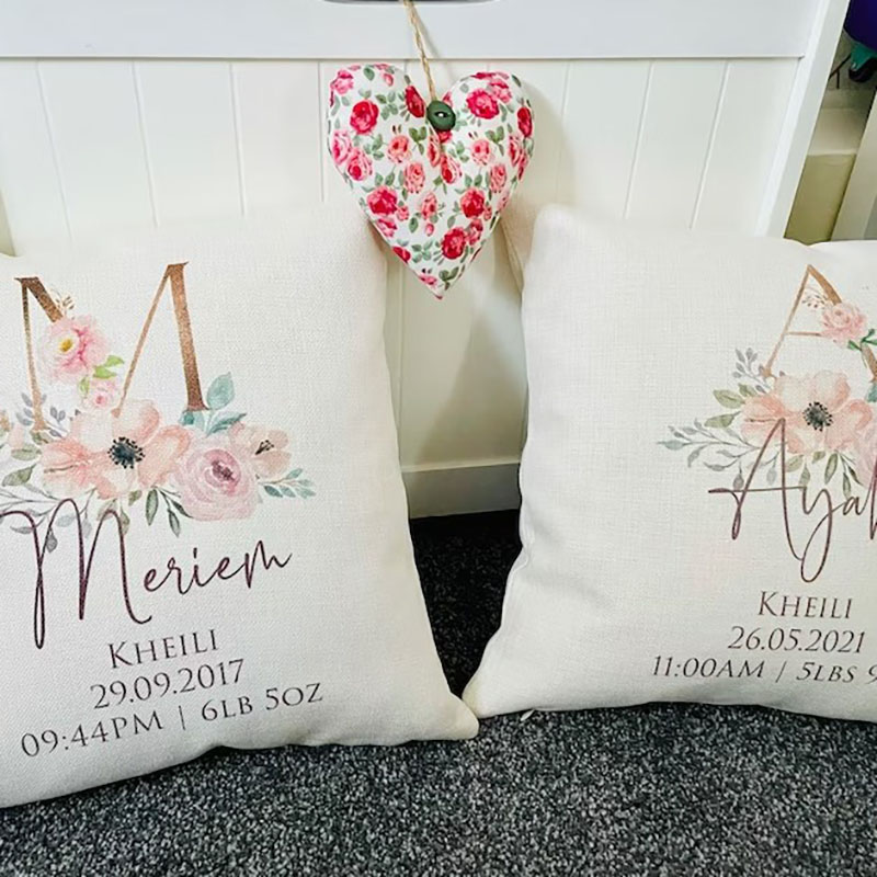 Personalised Baby Birth Stats Cushion Personalised baby shower gift