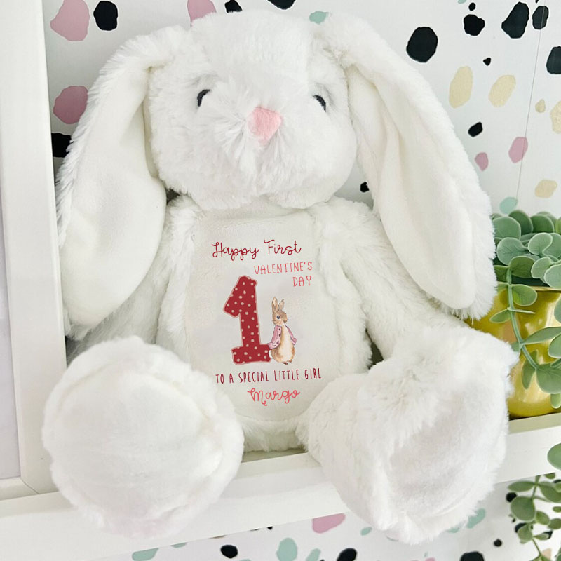 First Baby Boy or Girl Valentine Day Soft Bunny Toy