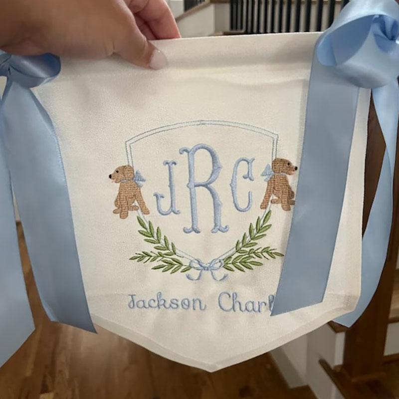 Custom Baby Welcome Banner Baby Shower with BOWS
