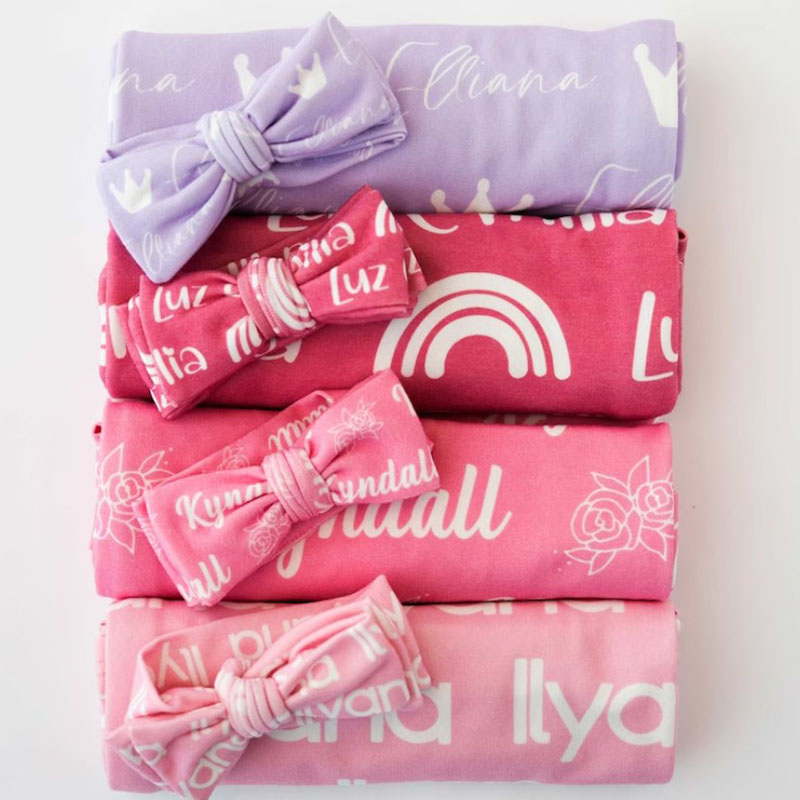 Personalized Newborn Swaddle Baby Name Blanket