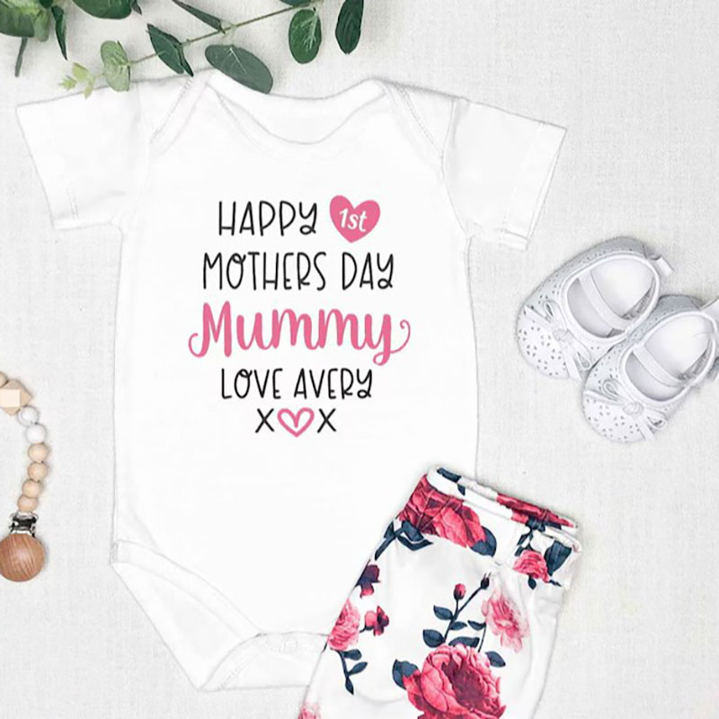 Happy First Mothers Day Baby Bodysuit Personalised Gift for Mummy 