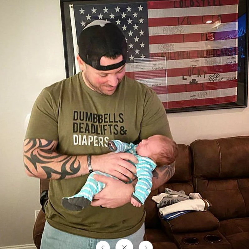 [Adult Tee]Dumbbelles deadlifts&diapers T-SHIRT