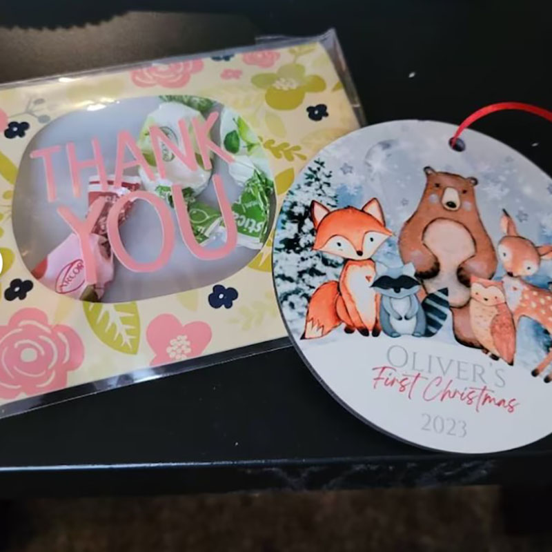 My First Christmas Baby's First Christmas Teddy Bear Birth Stat Ornament