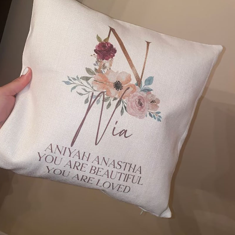 Personalised Baby Birth Stats Cushion Personalised baby shower gift