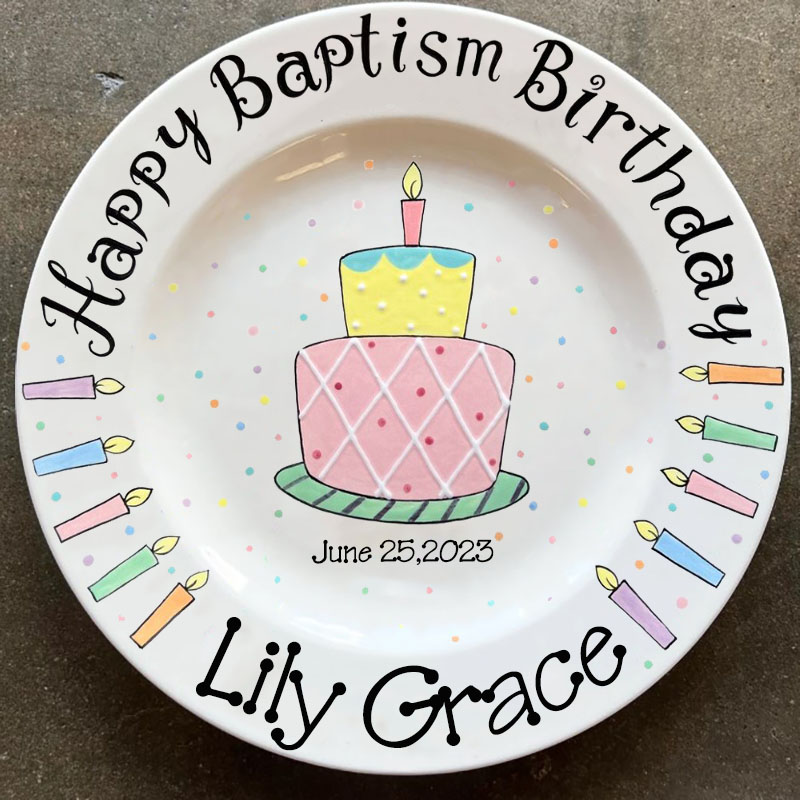 Custom Name Personalized Birthday Cake Plate & Mug Easter Gift 