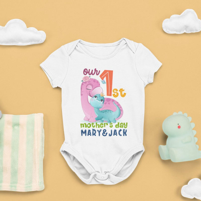 [Adult Tee]Personalized First Time Matching Mom and Baby Shirt