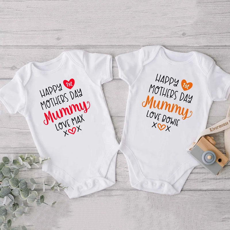Happy First Mothers Day Baby Bodysuit Personalised Gift for Mummy 