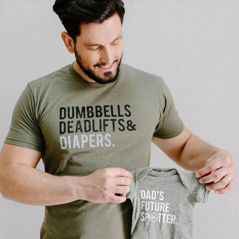 [Adult Tee]Dumbbelles deadlifts&diapers T-SHIRT