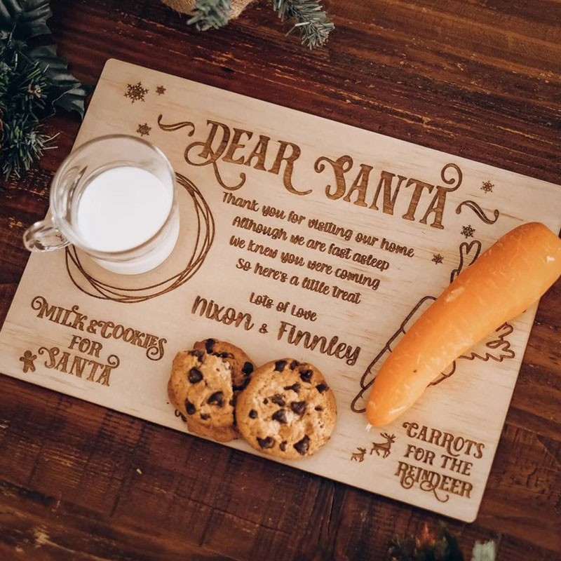 Personalised Dear Santa Treat Tray Santa Board Santa's Tray Milk for Santa Board