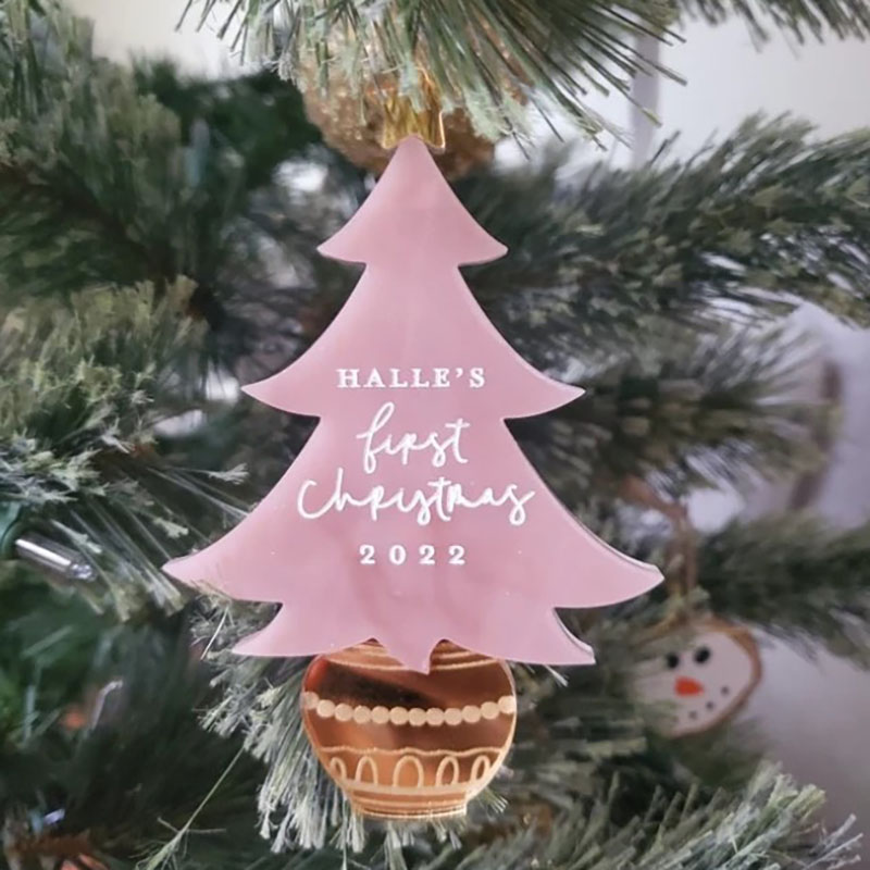 Baby's first Christmas Ornament 2023 Cutest Acrylic Christmas Ornament 