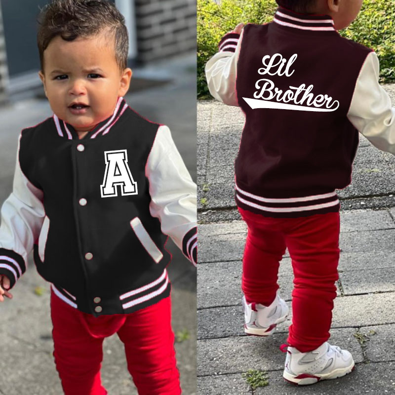 Personalized Varsity Jacket for Big Bro Lil Sis Custom Sports Jacket