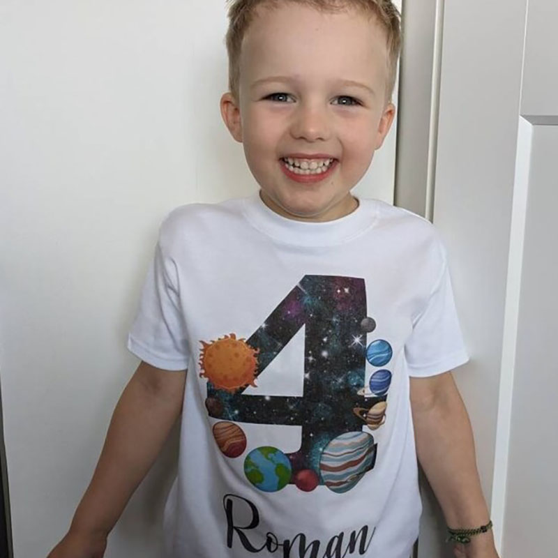 Personalised Space Birthday T-shirt Custom Birthday Keepsake T-shirt