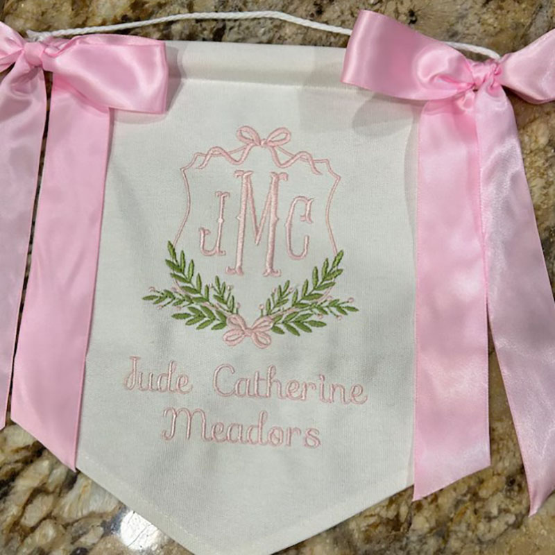 Custom Baby Welcome Banner Baby Shower with BOWS