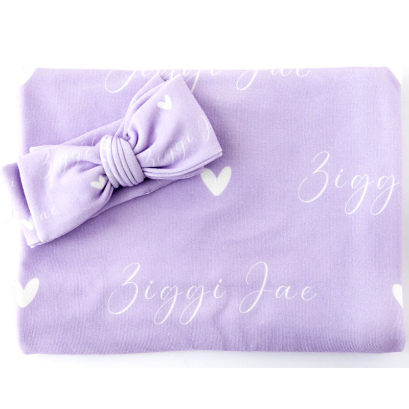 Personalized Newborn Swaddle Baby Name Blanket