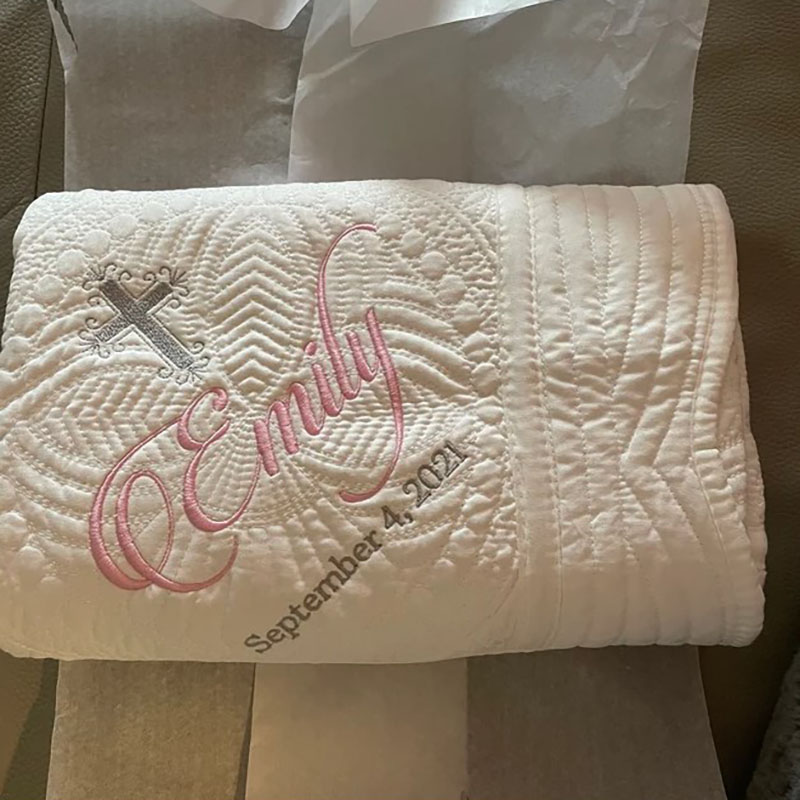 Personalized Baptism Gift Blanket Baby Gift