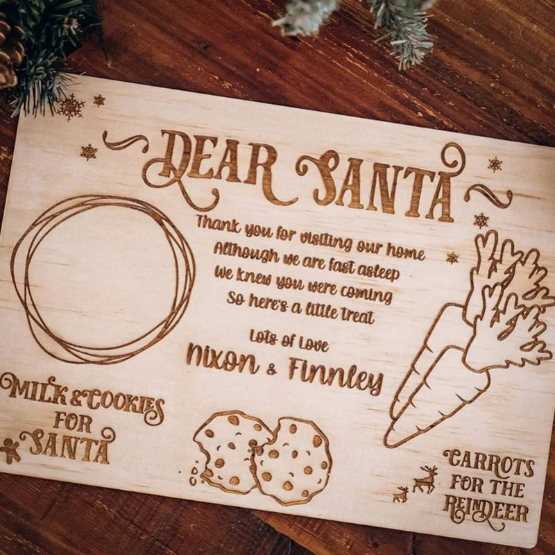 Personalised Dear Santa Treat Tray Santa Board Santa's Tray Milk for Santa Board