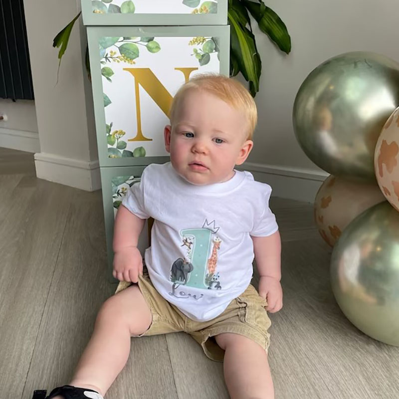 Personalised Safari Jungle theme1st Birthday Party Children's T-shirt