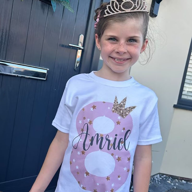 Personalised Crown Birthday T-shirts Custom Birthday Keepsake T-shirt