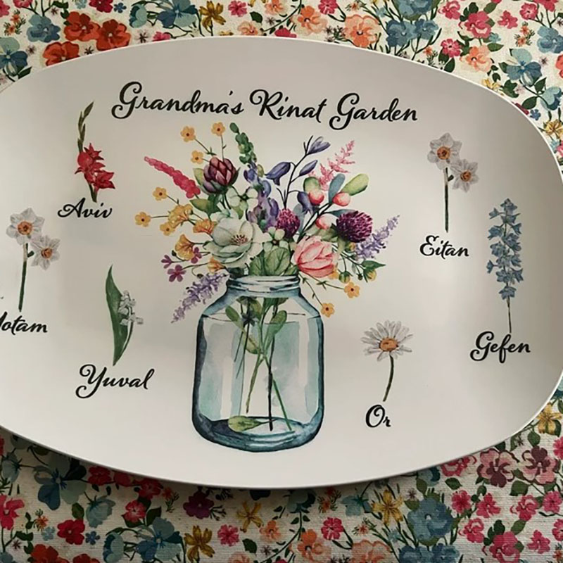 Birth Month Flower Plate Grandparent Gift from Grandkids