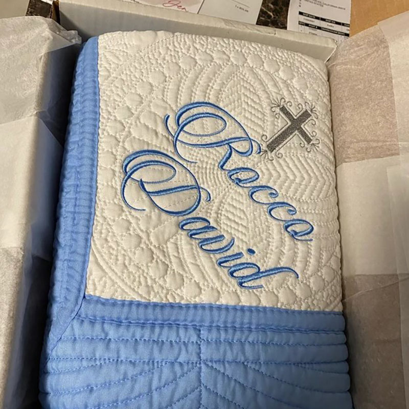 Personalized Baptism Gift Blanket Baby Gift