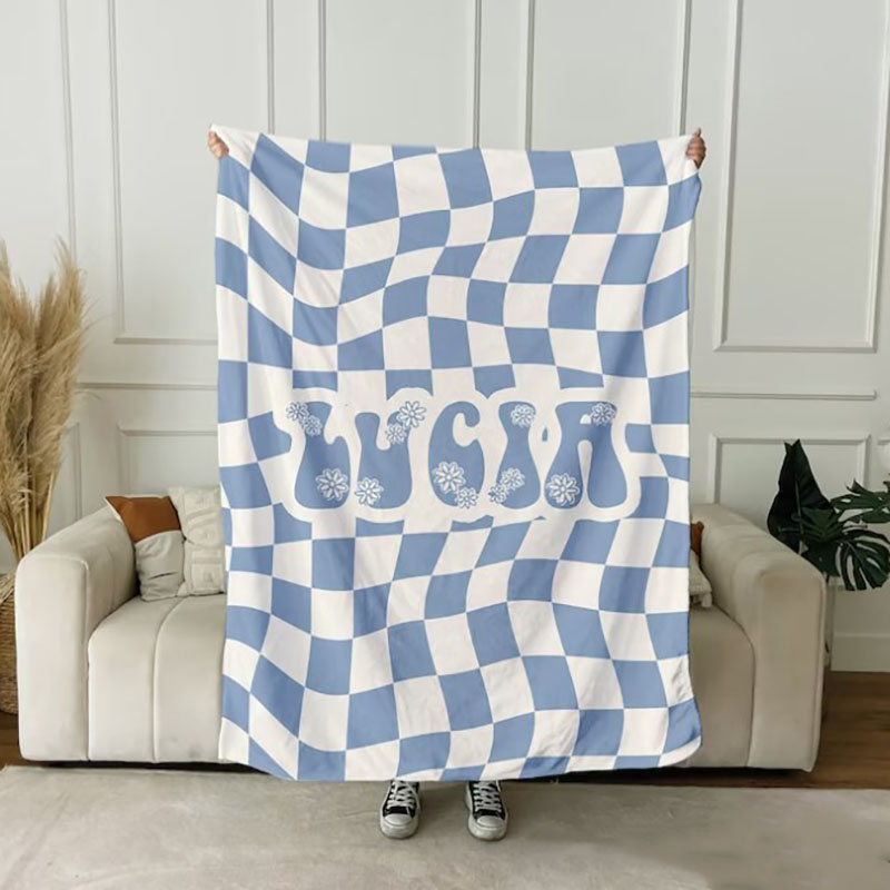 Personalized Vintage Rustic Style Blanket with Name Birthday Anniversary Gift