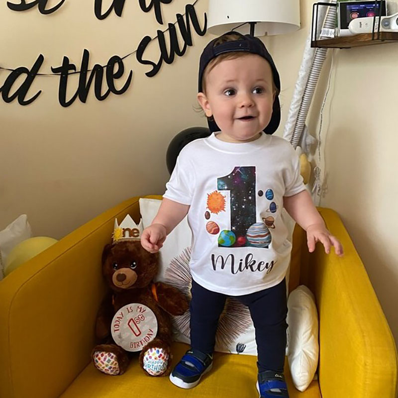 Personalised Space Birthday T-shirt Custom Birthday Keepsake T-shirt