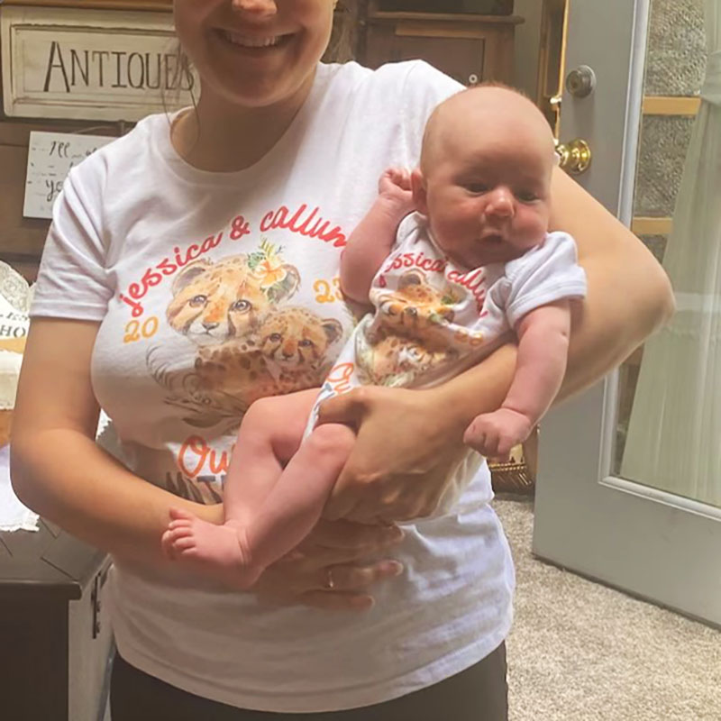 [Adult Tee]Personalized First Time Matching Mom and Baby Shirt