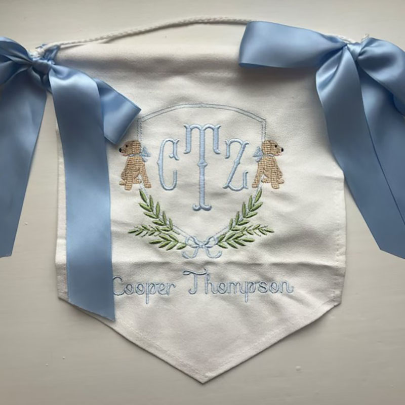 Custom Baby Welcome Banner Baby Shower with BOWS