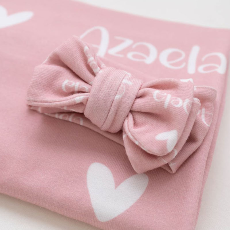 Personalized Newborn Swaddle Baby Name Blanket