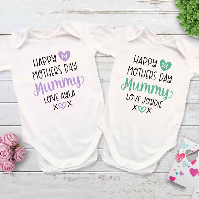 Happy First Mothers Day Baby Bodysuit Personalised Gift for Mummy 