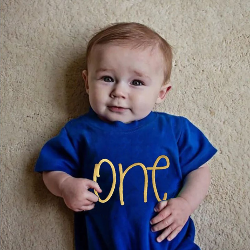 Personalized Minimalist One Gold Shorts Slim Fit Romper