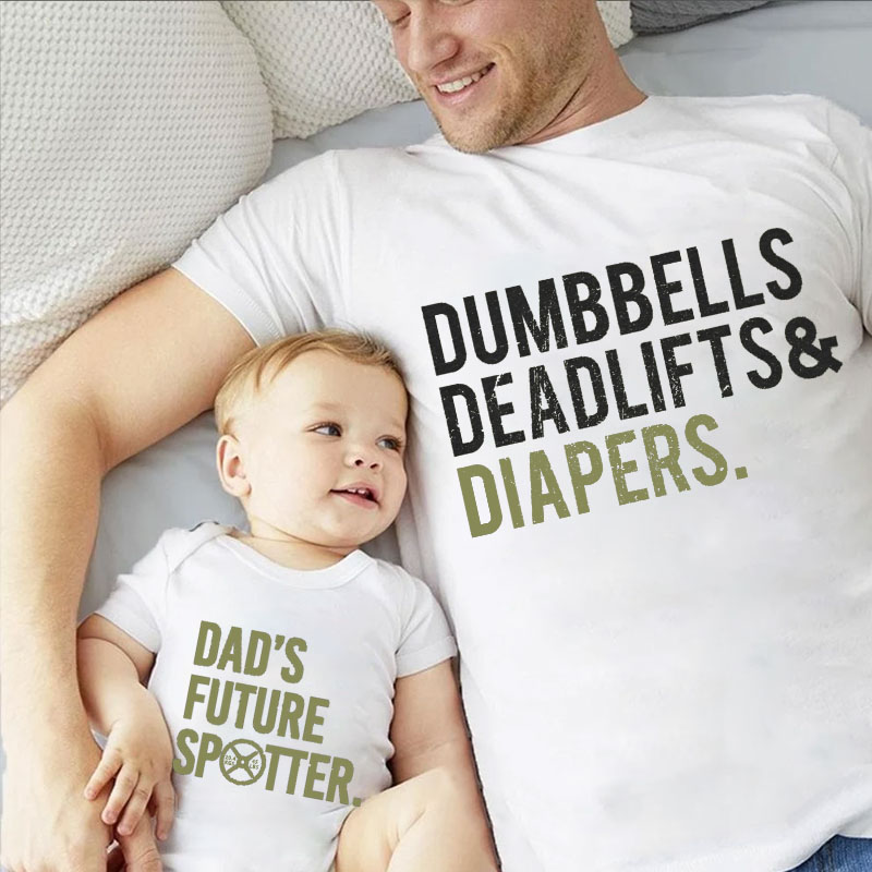 [Adult Tee]Dumbbelles deadlifts&diapers T-SHIRT