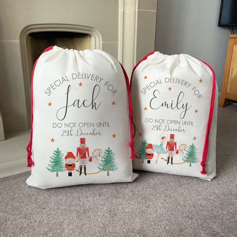 Personalised Nutcracker Christmas Sack Personalised Family Christmas Sacks