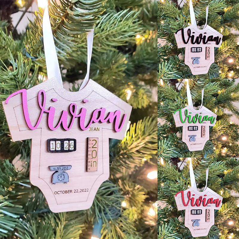Custom Baby Ornament with Name Weight Time of Birthday Length and Date