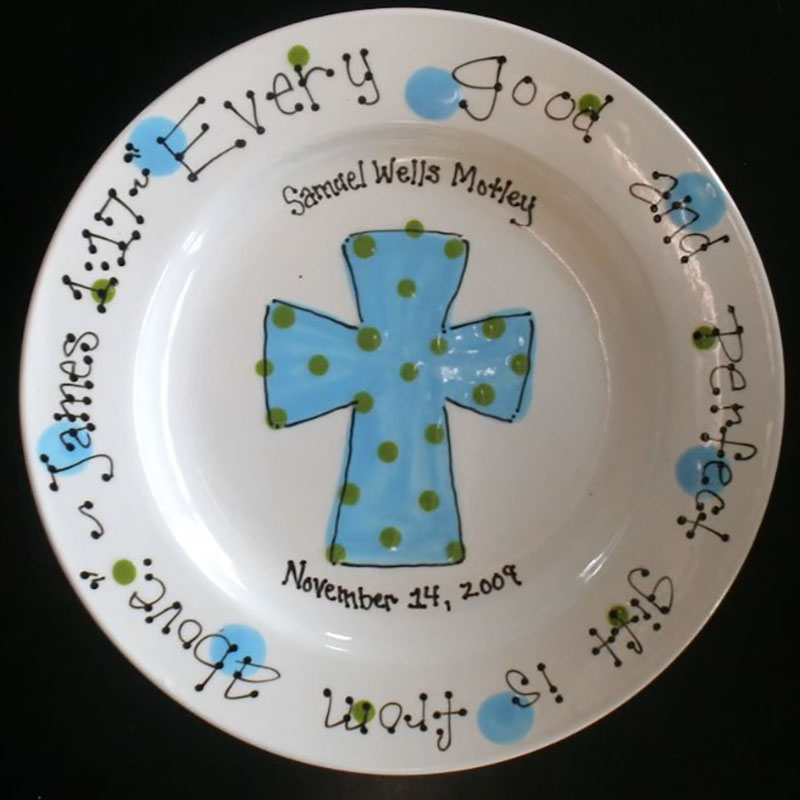 Personalized Baptism Custom Name with Cross - Great Baptism Gift