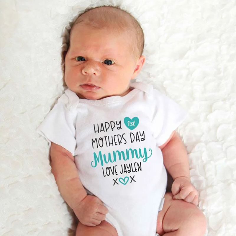 Happy First Mothers Day Baby Bodysuit Personalised Gift for Mummy 