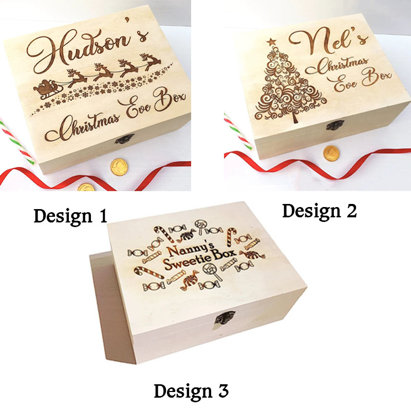 Personalised Santa Sleigh Box Christmas Eve Box, Tree Keepsake Box
