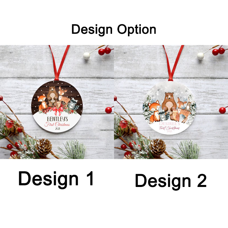 My First Christmas Baby's First Christmas Teddy Bear Birth Stat Ornament