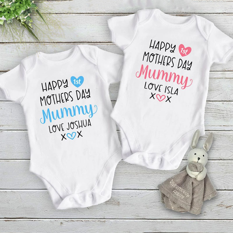 Happy First Mothers Day Baby Bodysuit Personalised Gift for Mummy 
