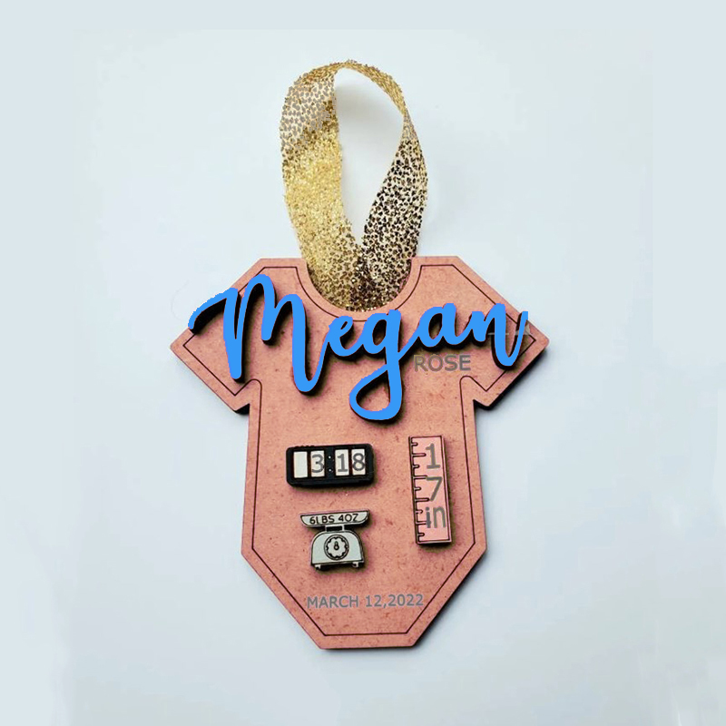 Custom Baby Ornament with Name Weight Time of Birthday Length and Date