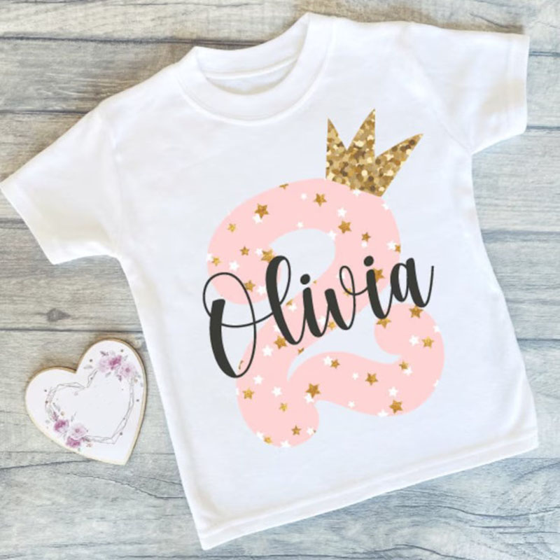 Personalised Crown Birthday T-shirts Custom Birthday Keepsake T-shirt