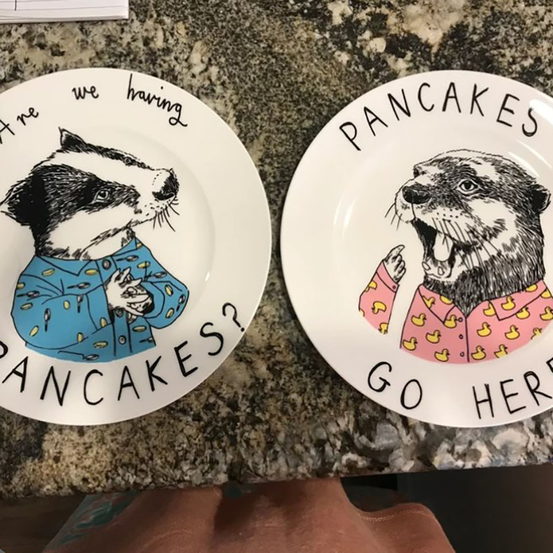 Are We Having Pancakes Pancakes Go Here Side Plate Baby or Family Gift