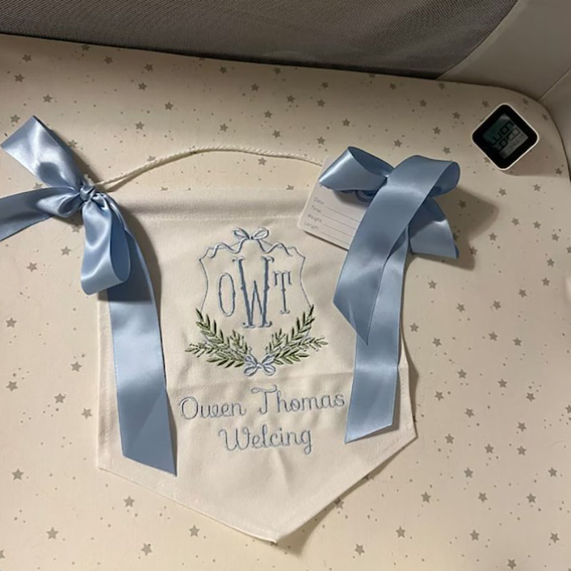 Custom Baby Welcome Banner Baby Shower with BOWS