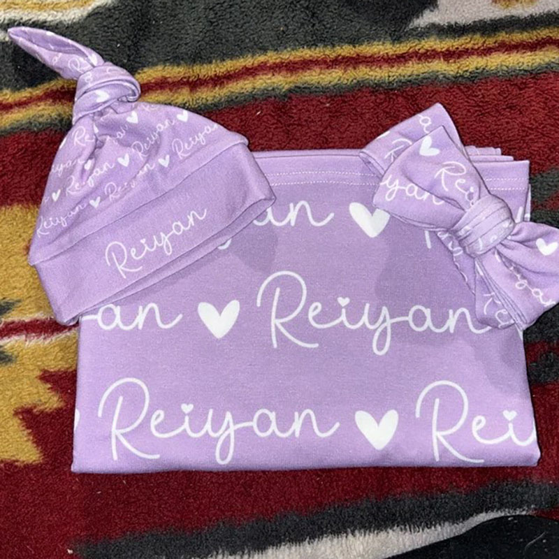 Personalized Newborn Swaddle Baby Name Blanket