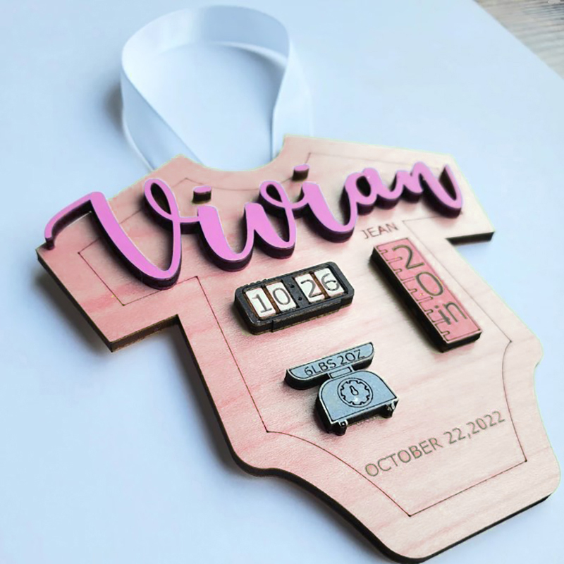 Custom Baby Ornament with Name Weight Time of Birthday Length and Date