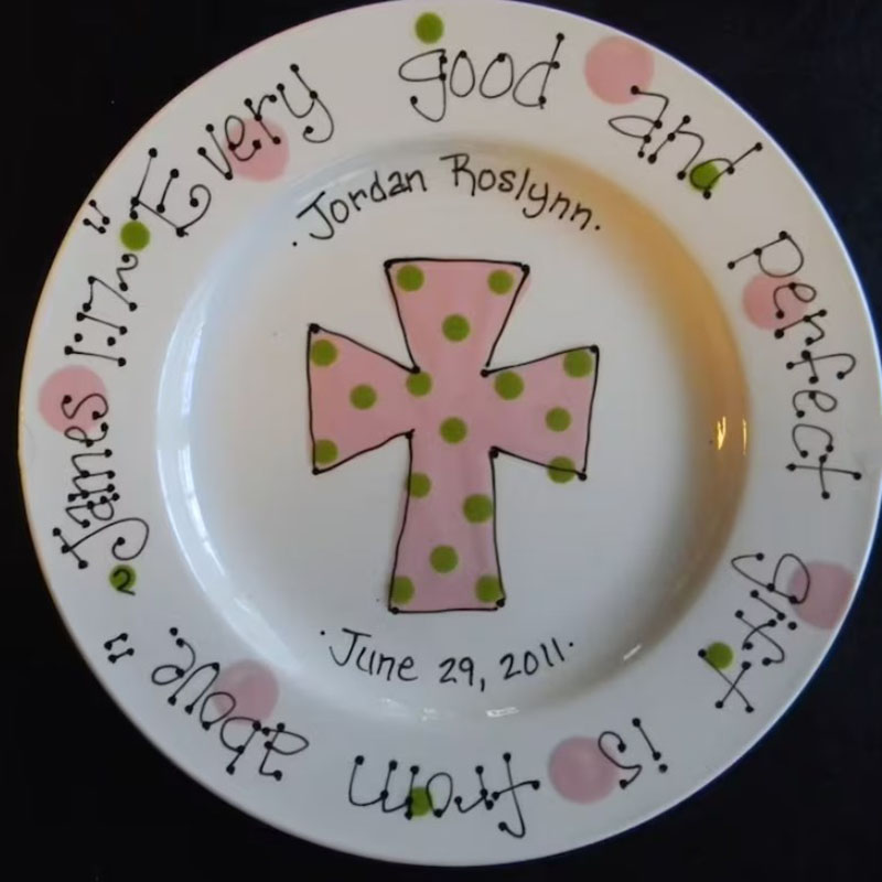 Personalized Baptism Custom Name with Cross - Great Baptism Gift