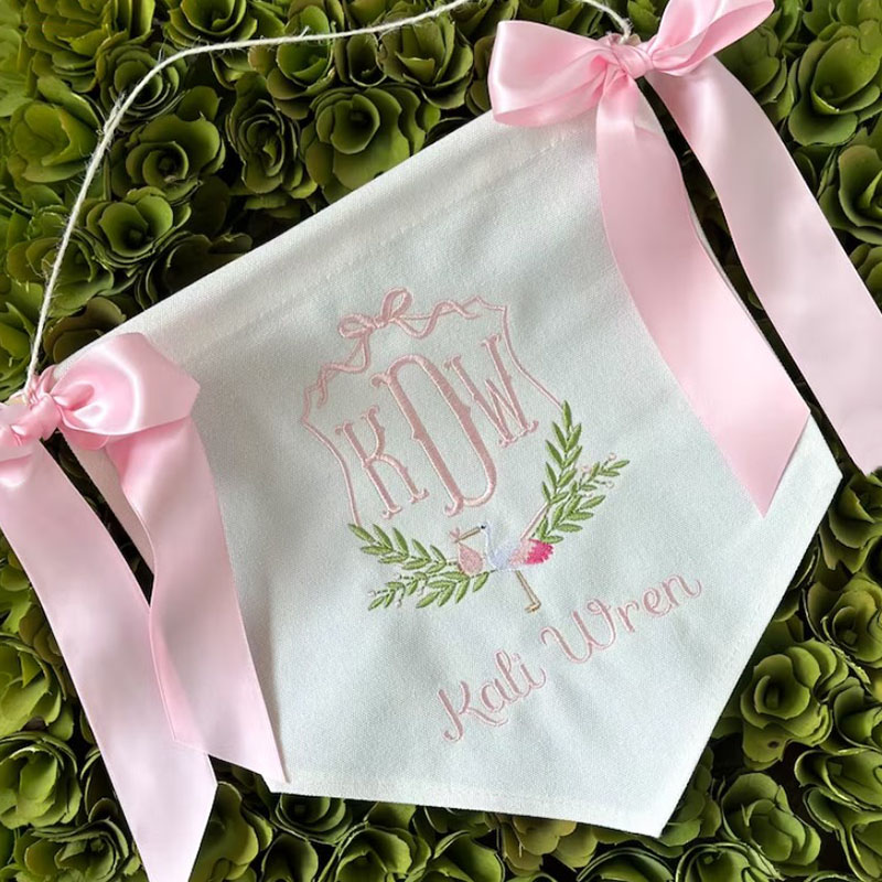 Custom Baby Welcome Banner Baby Shower with BOWS